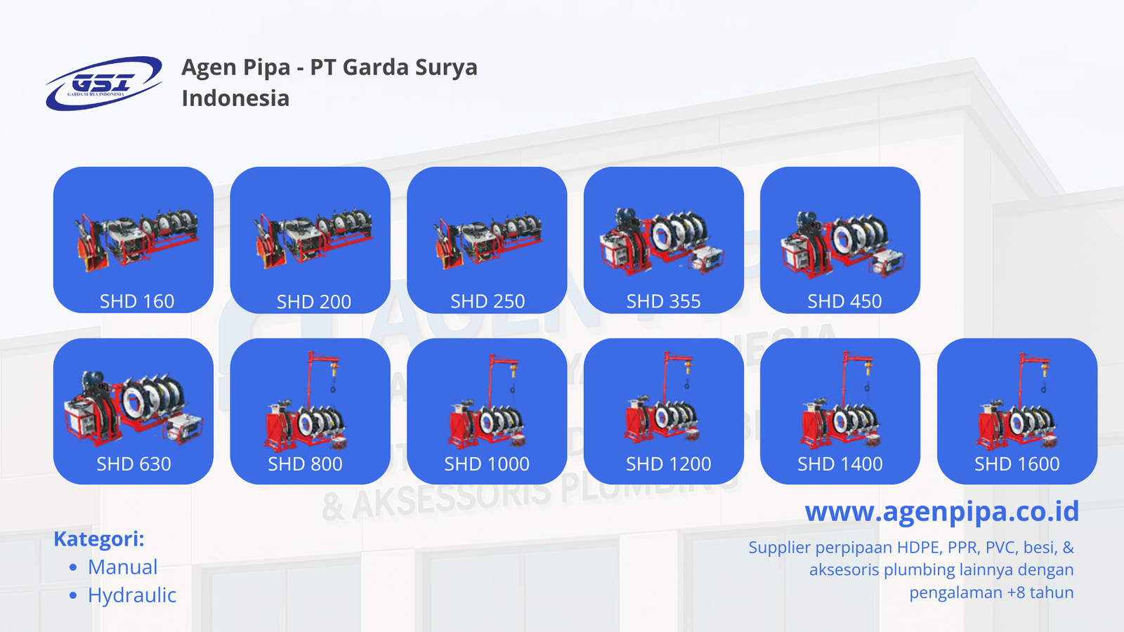 Butt Fusion Welding Machine, agen pipa, garda surya indonesia
